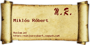 Miklós Róbert névjegykártya